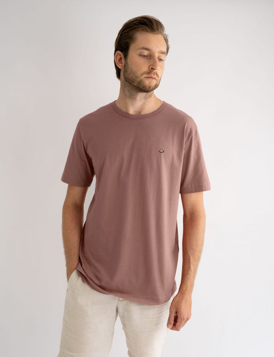 Classic Crew Tee Burgundy Smiley