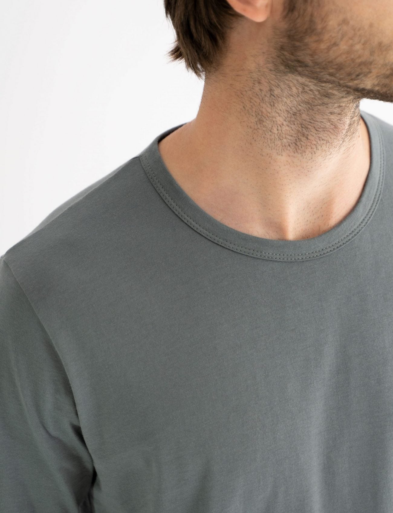Classic Crew Tee Charcoal Blue Smiley
