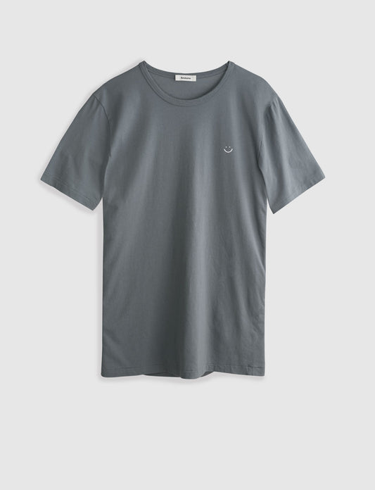 Classic Crew Tee Charcoal Blue Smiley