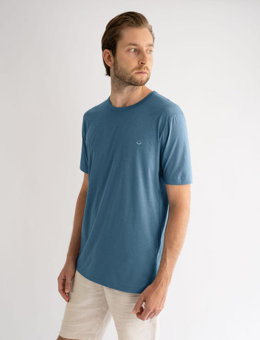 Classic Crew Tee Cobalt Smiley