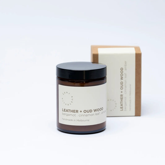 Leather + Oud Wood Candle
