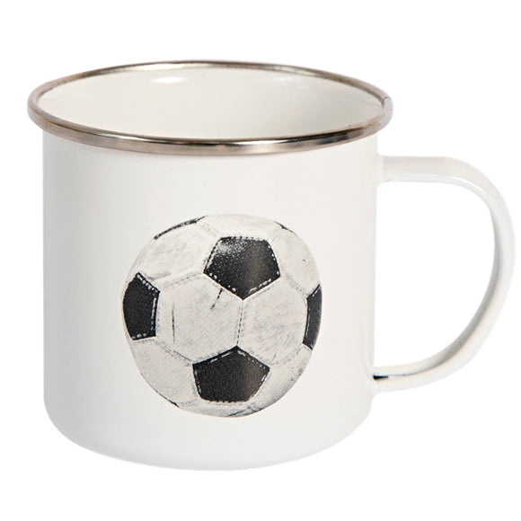 Worn Soccer Ball Enamel Mug