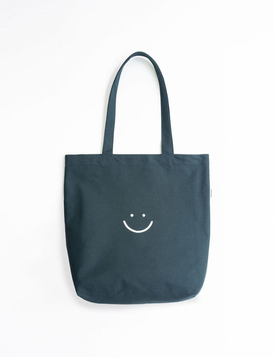Japanese Canvas Pocket Tote Bag Dark Teal