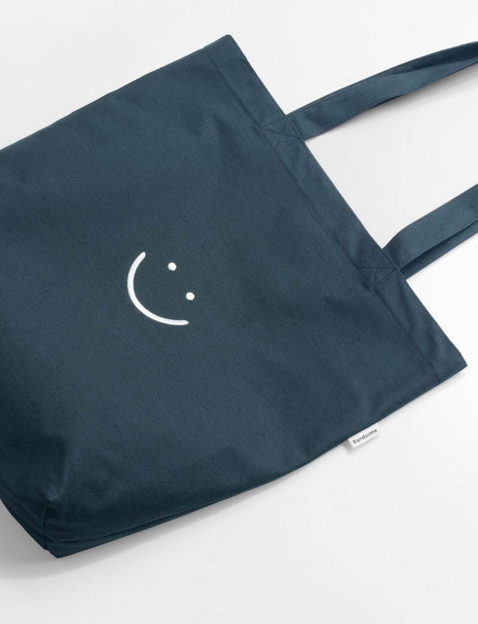 Japanese Canvas Pocket Tote Bag Dark Teal